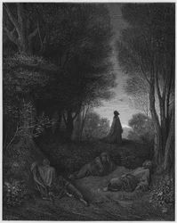 Jesus praying in the garden